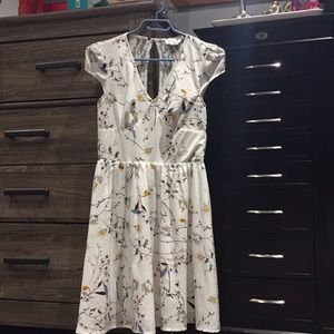short white floral dress